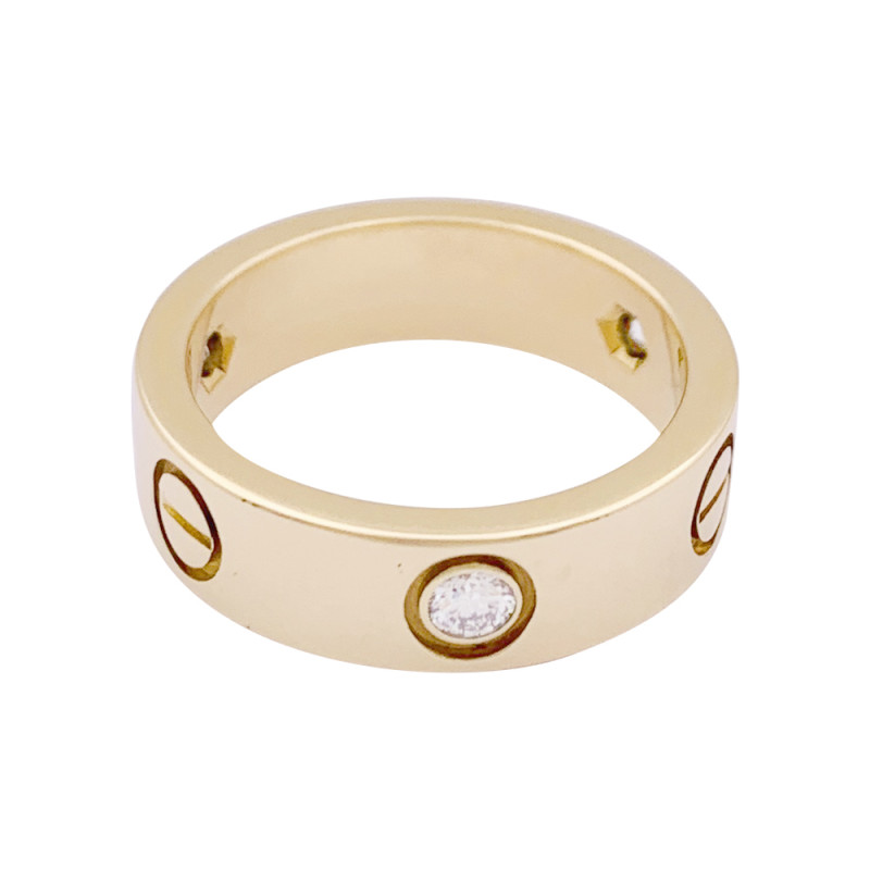 Bague Cartier, "Love 3 diamants", or jaune, diamants.