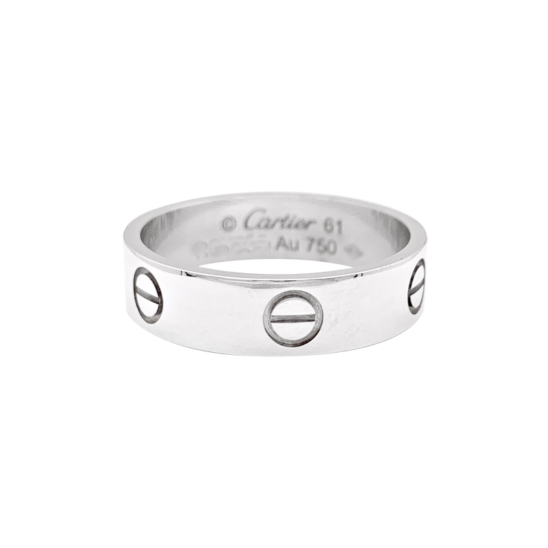 Bague Cartier, "Love Classique", or blanc.