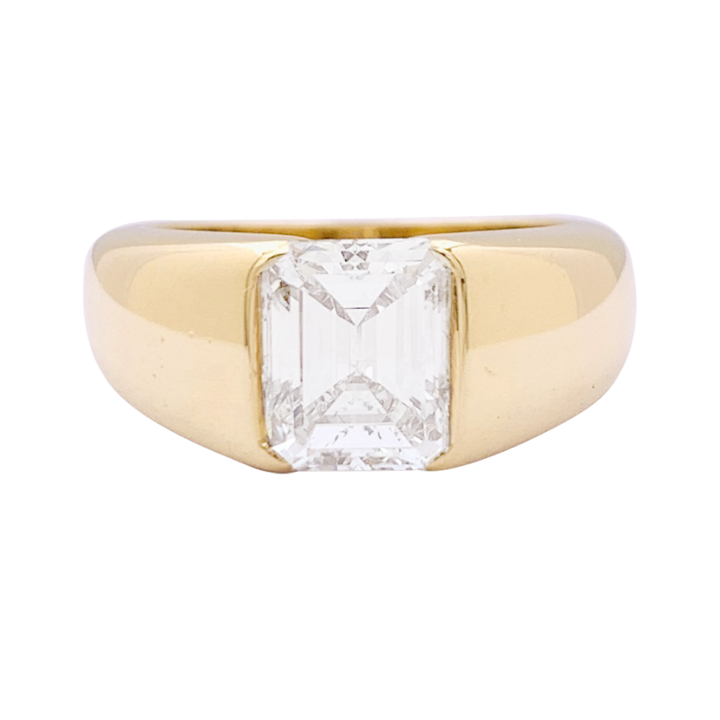 Bague Cartier or jaune, diamant 2,05 carats.