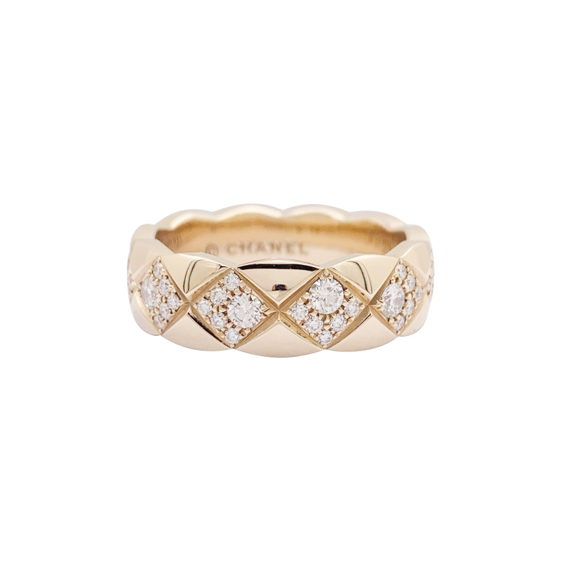 Bague Chanel, "Coco Crush", or beige, diamants.