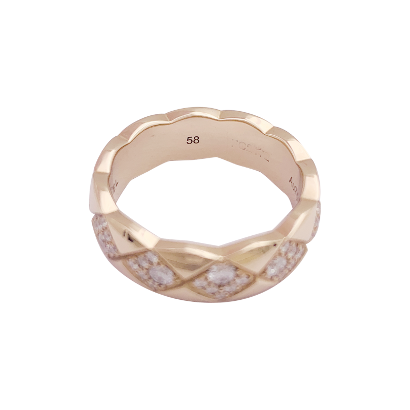 Bague Chanel, "Coco Crush", or beige, diamants.