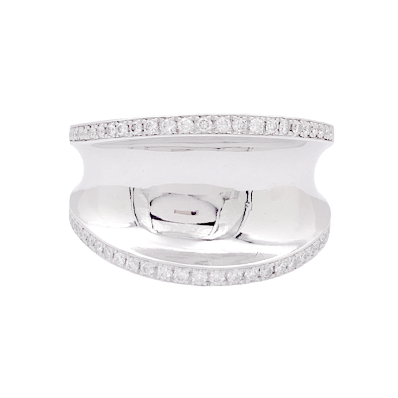 Bague Chopard "Impérial" or blanc, diamants.