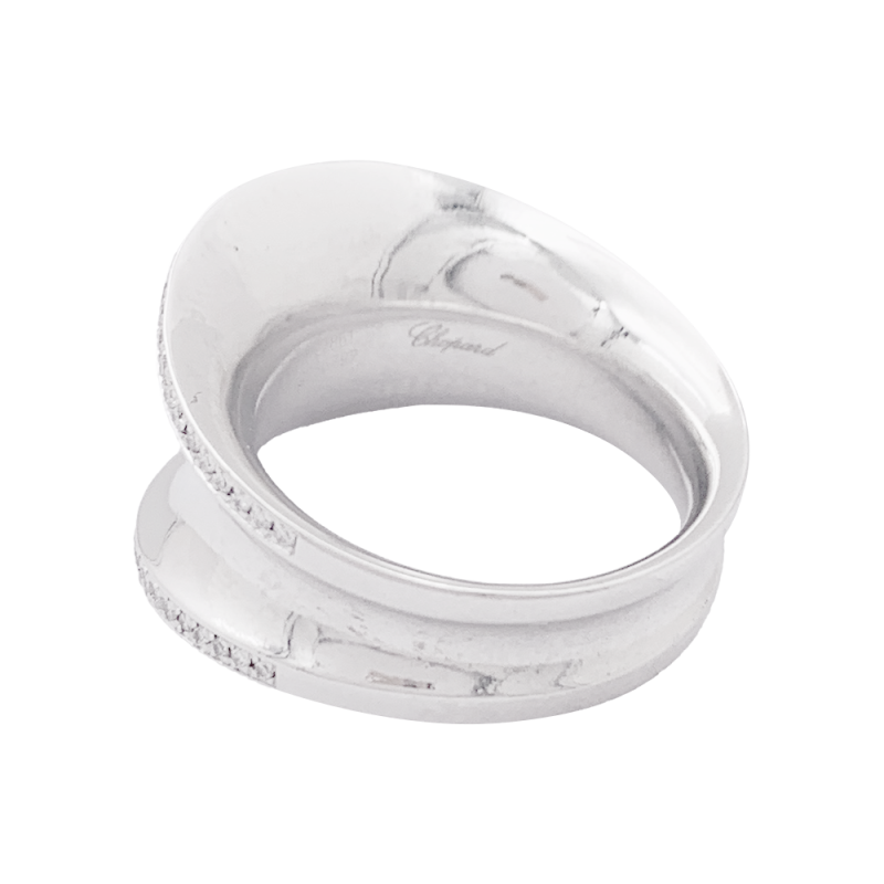 Bague Chopard "Impérial" or blanc, diamants.