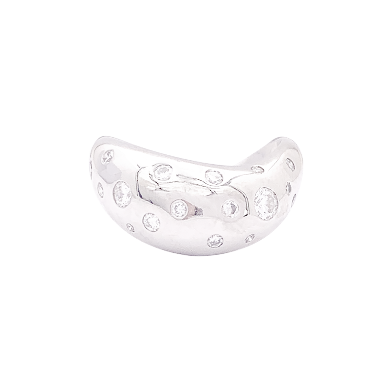 Bague Fred "Mouvementée" or blanc, diamants.