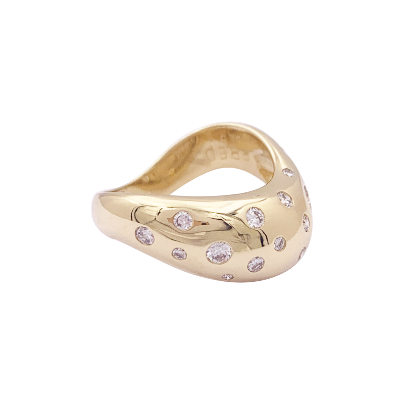 Fred gold and diamonds ring "Mouvementée".