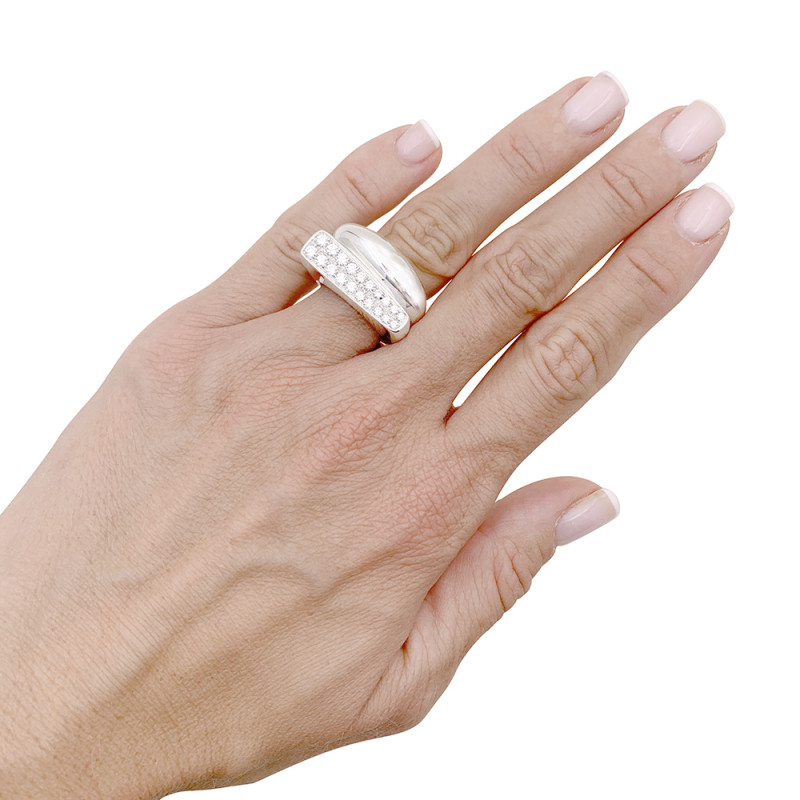 Bague Fred, "Success" or blanc, diamants.