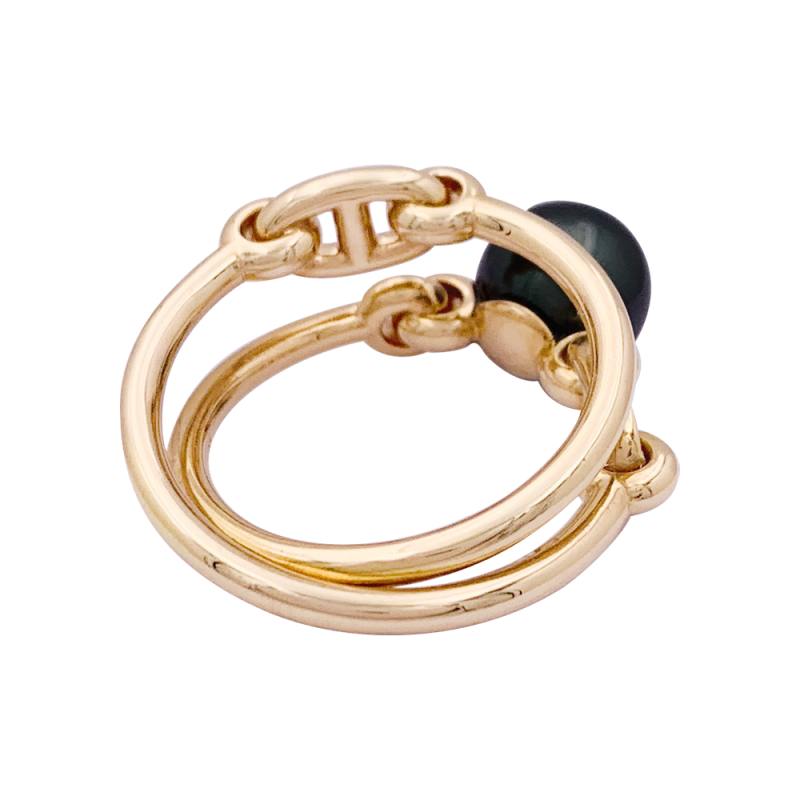 Hermès "Albertine" ring, gold, diamonds, pearl.