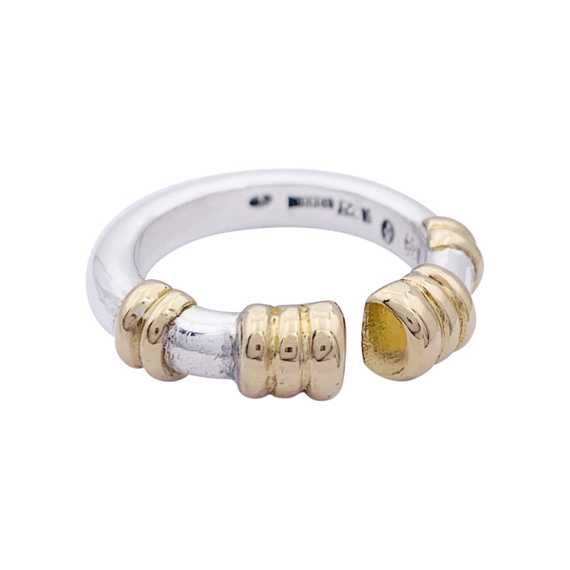 Lalaounis silver and yellow gold ring