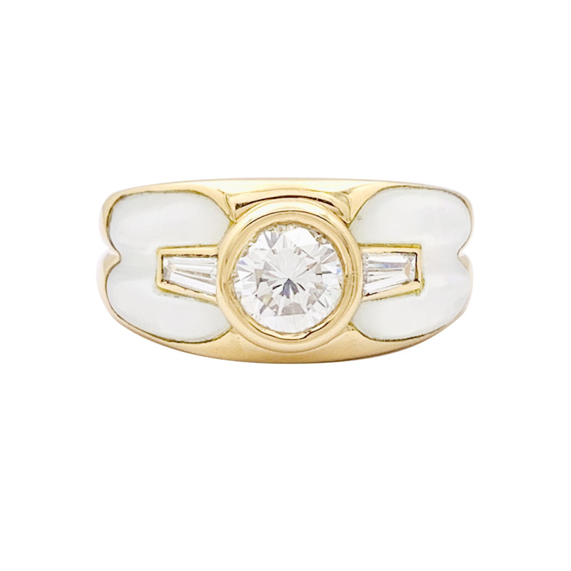 Mauboussin "Nadia" ring, gold, diamonds, mother-of-pearl.