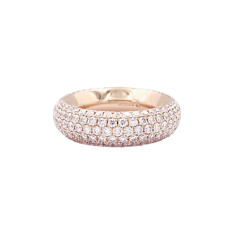 Bague Messika "Divine Enigma" or rose, diamants.