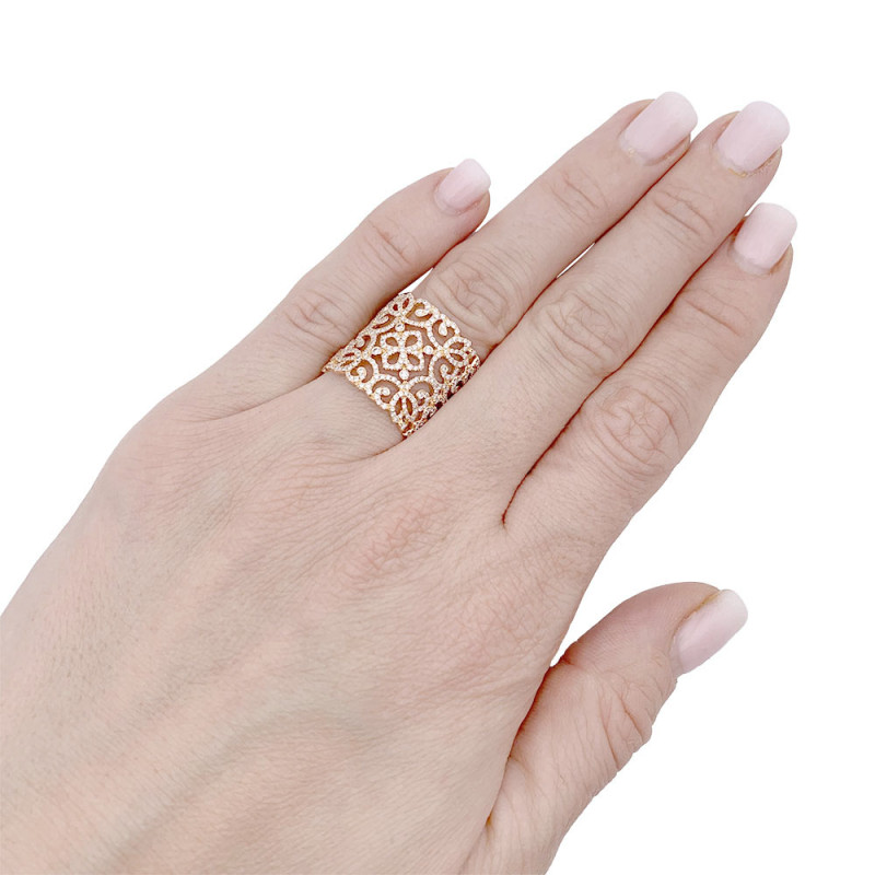 Messika pink gold and diamonds ring, "Eden" collection.