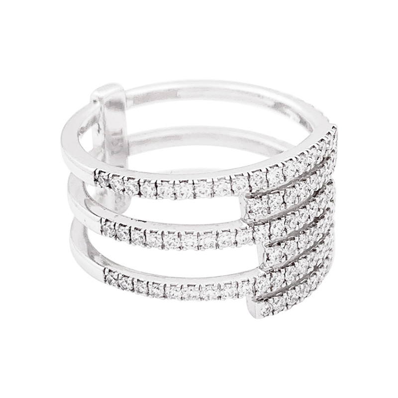 Bague Messika "Gatsby", or blanc, diamants.