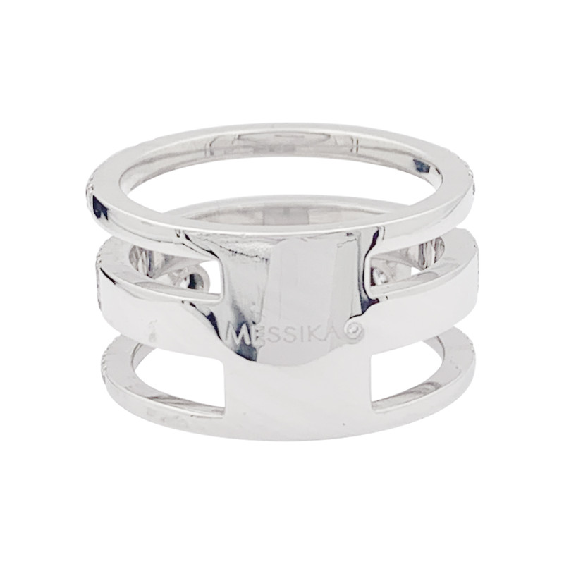 Bague Messika "Move Romane" or blanc, diamants.