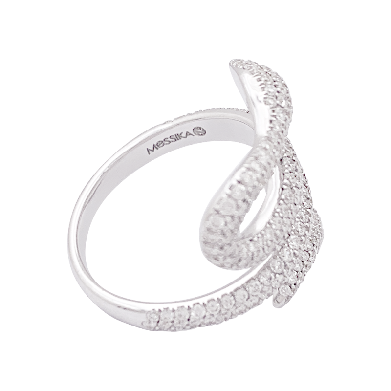 Bague Messika "Snake" or blanc, diamants.