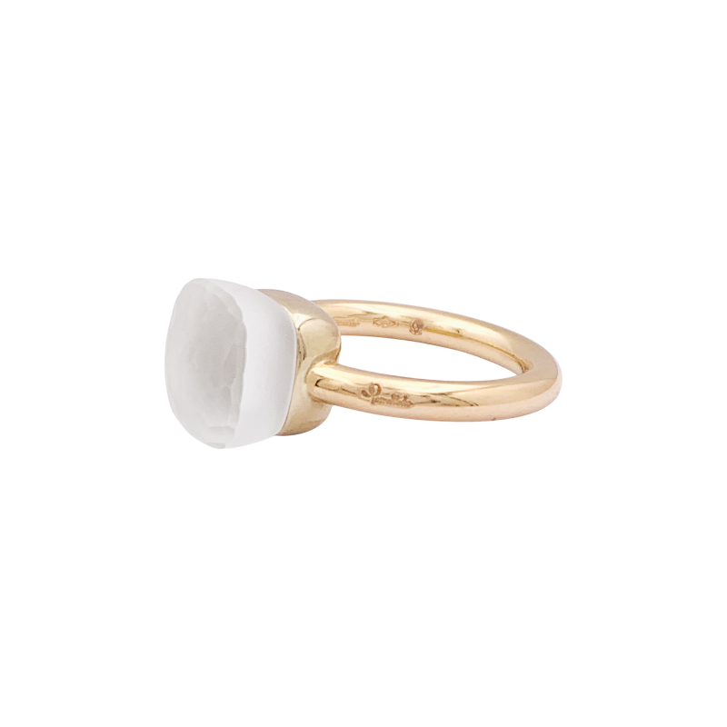 Bague Pomellato, "Nudo Gelé", deux ors, topaze blanche.