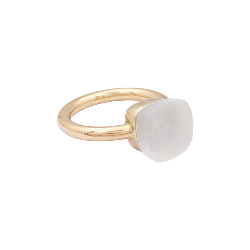 Bague Pomellato, "Nudo Gelé", deux ors, topaze blanche.