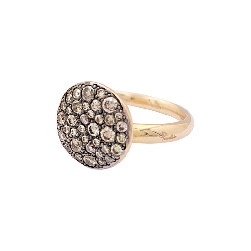 Pomellato "Sabbia" ring, gold, brown diamonds.