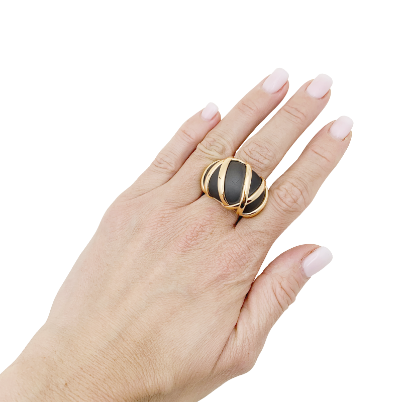 Pomellato "Titanio" gold and titanium ring.