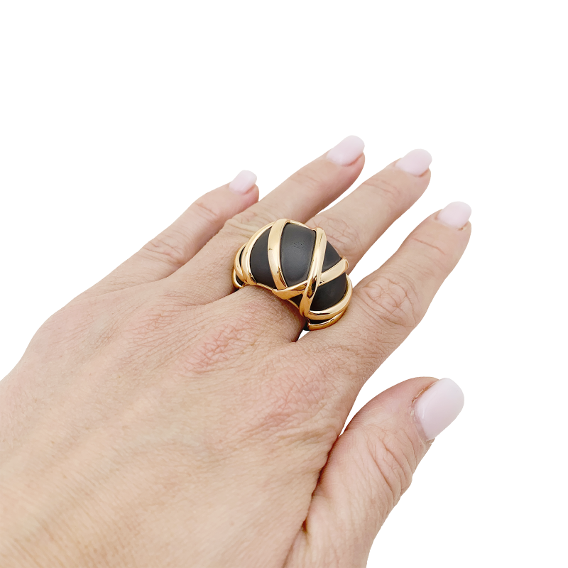 Pomellato "Titanio" gold and titanium ring.