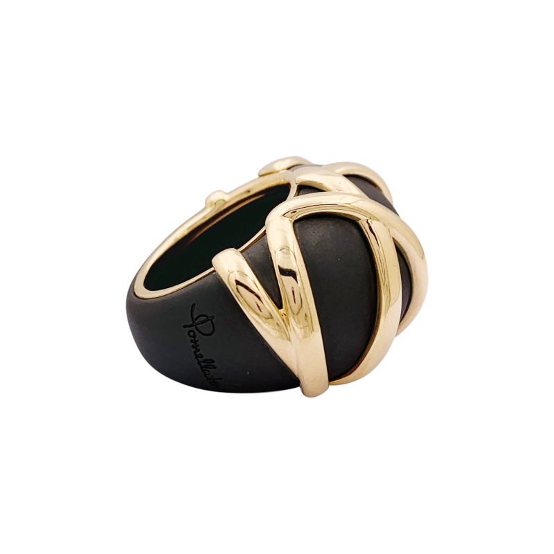 Pomellato "Titanio" gold and titanium ring.