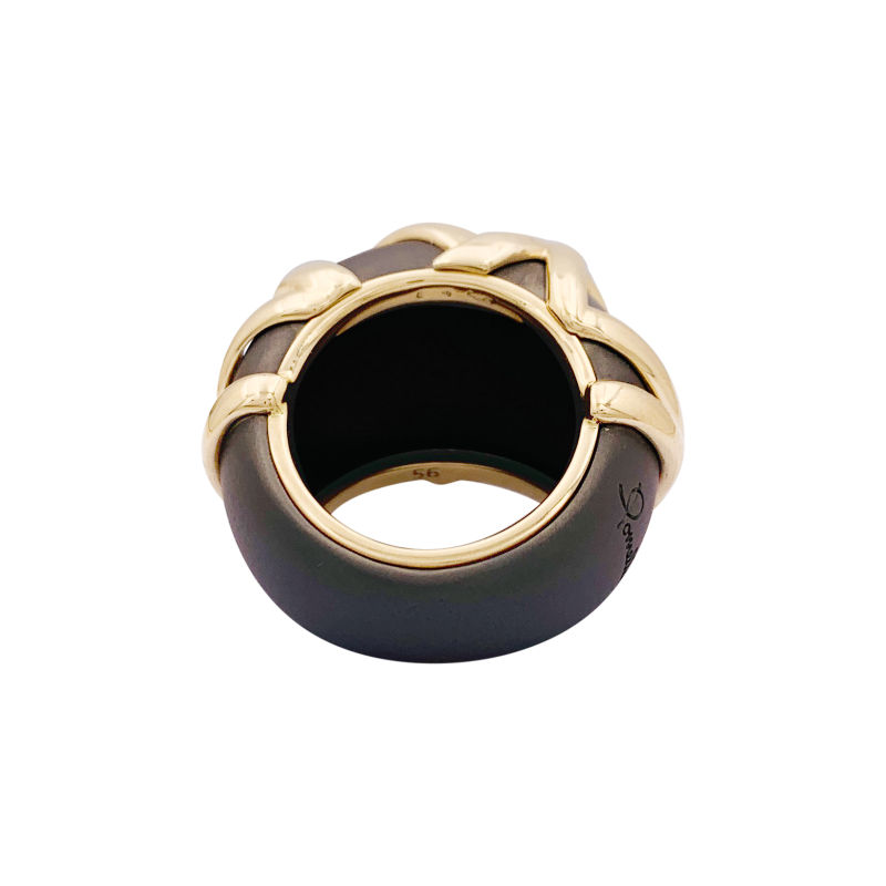 Pomellato "Titanio" gold and titanium ring.