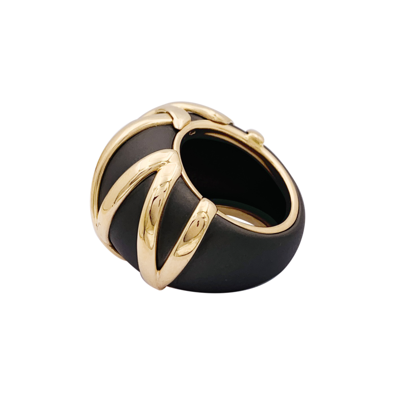 Pomellato "Titanio" gold and titanium ring.