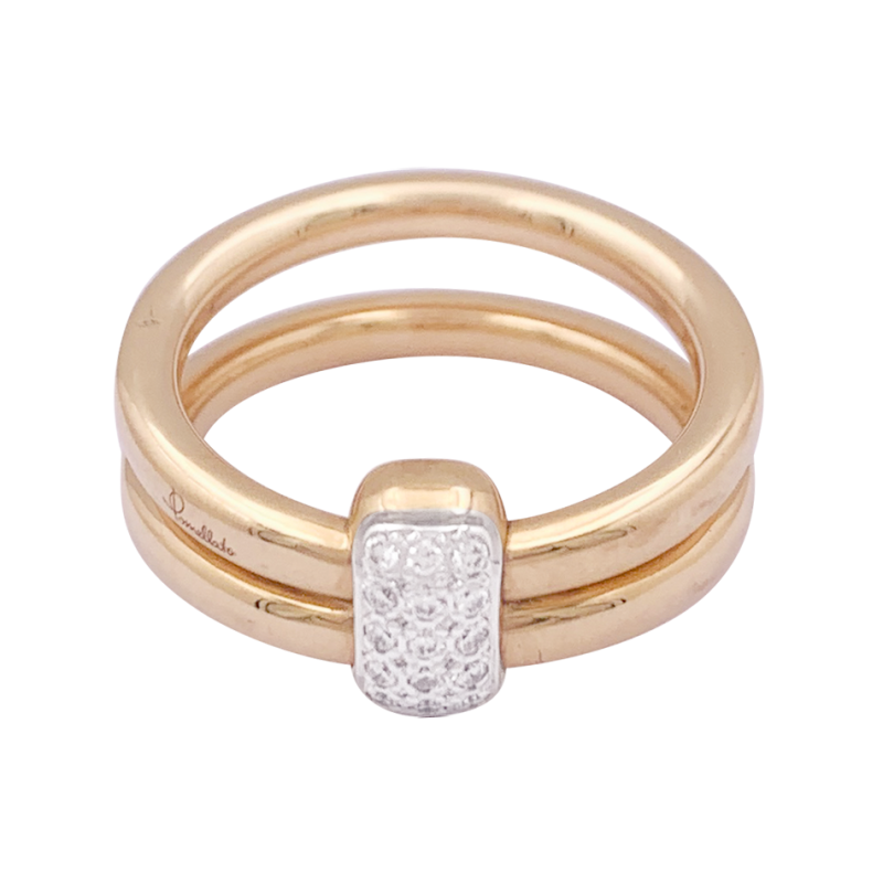 Bague Pomellato, "Together", or rose, diamants.