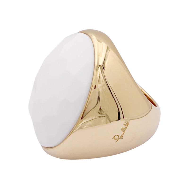 Bague Pomellato "Victoria" or jaune, cacholong.