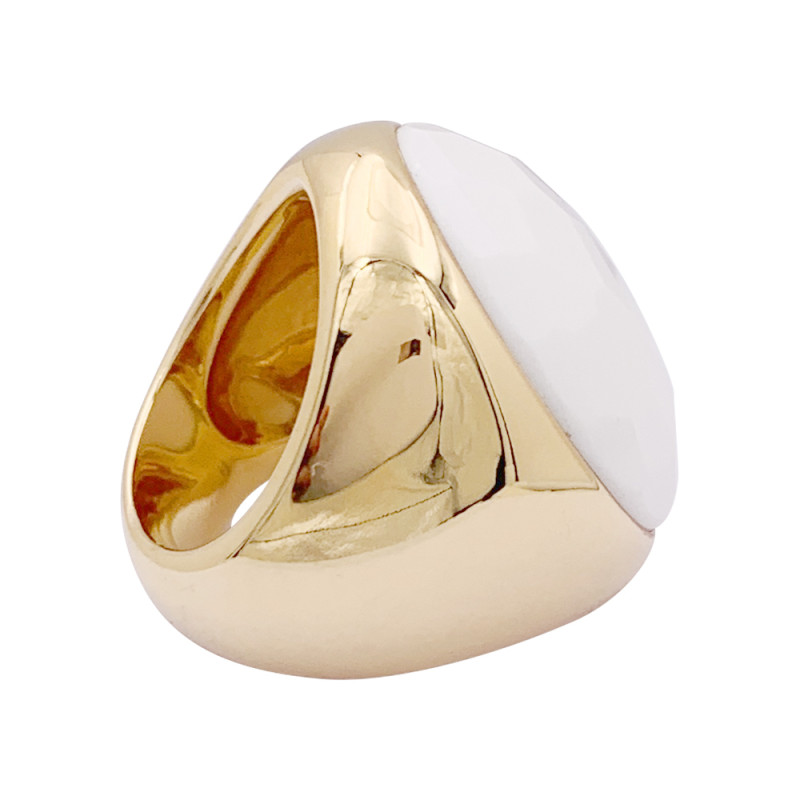 Bague Pomellato "Victoria" or jaune, cacholong.