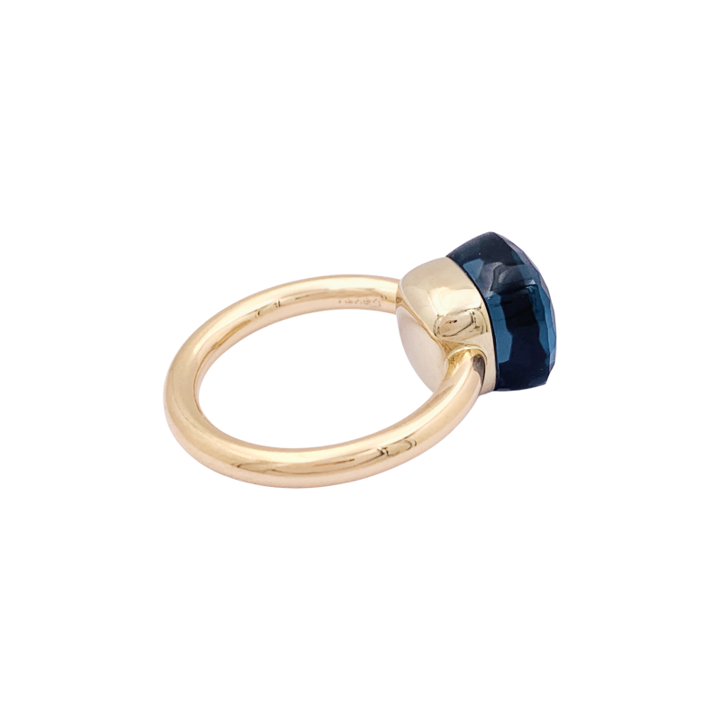 Bague Pomellato, « Nudo Classic», or blanc, or rose, topaze blue London.