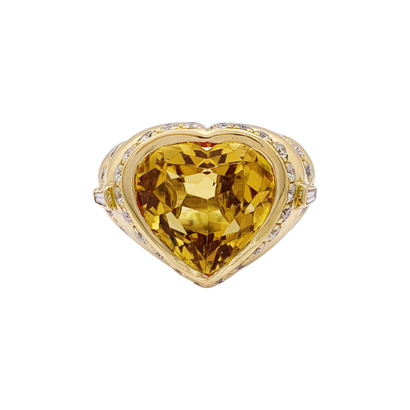 Bague Repossi "Coeur" or jaune, diamants, citrine.