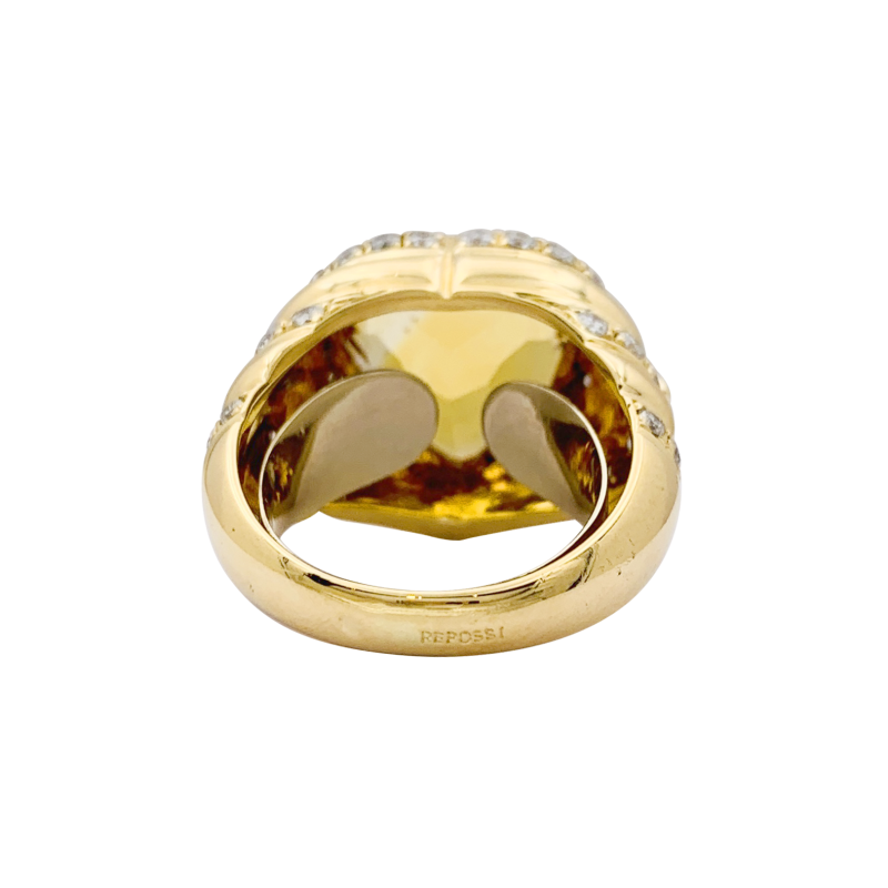 Bague Repossi "Coeur" or jaune, diamants, citrine.