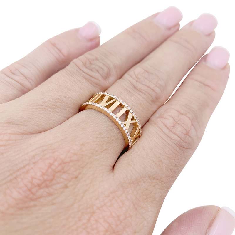 Tiffany & Co. rose gold and diamonds ring "Atlas".