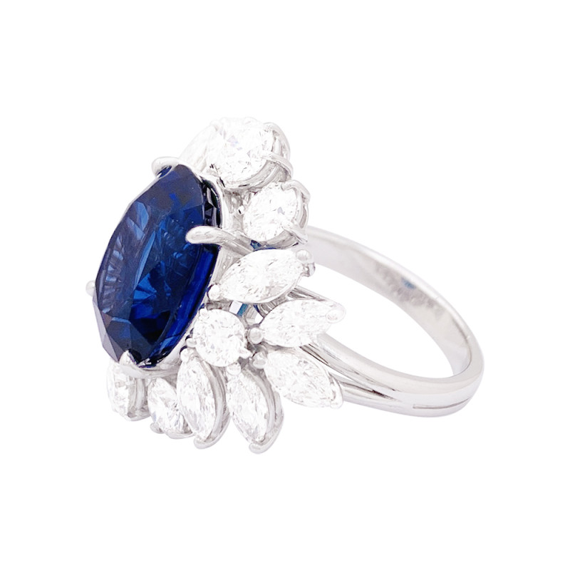 Gold, sapphire, diamonds ring.