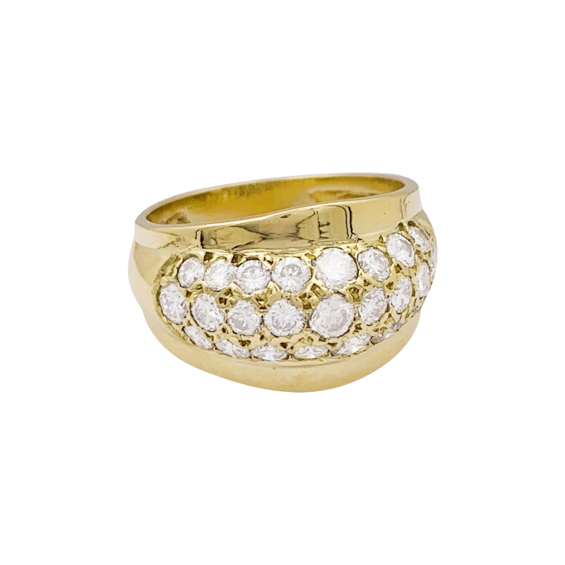 Bague or jaune, diamants.