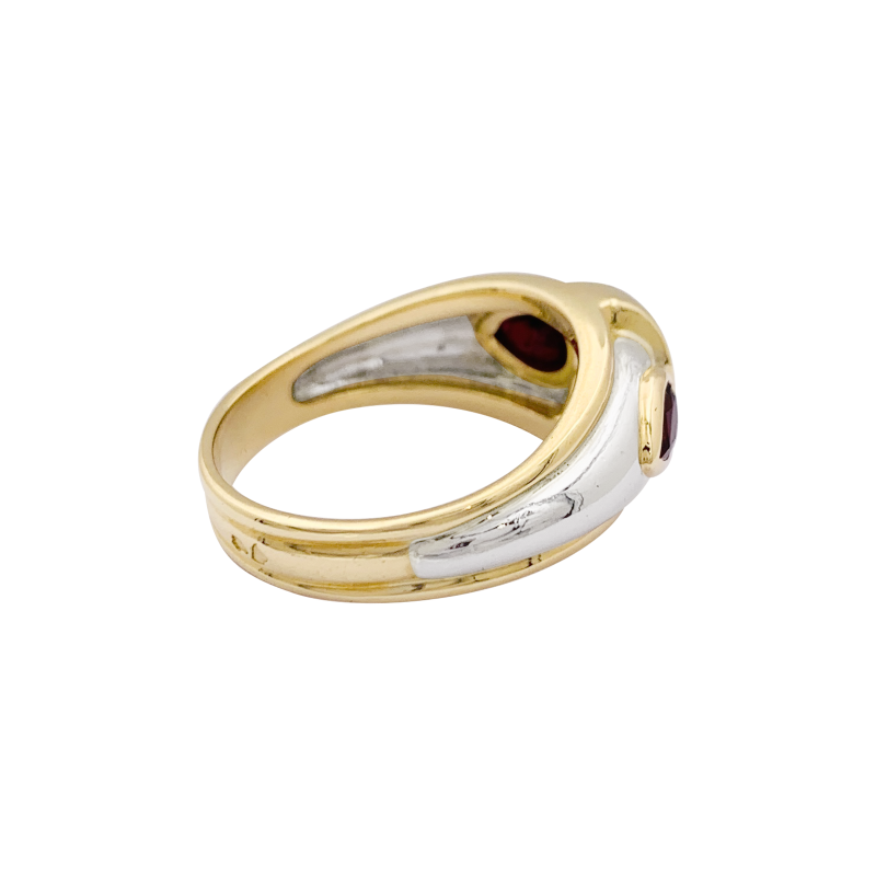 Gold, platinum, diamond, ruby ring.