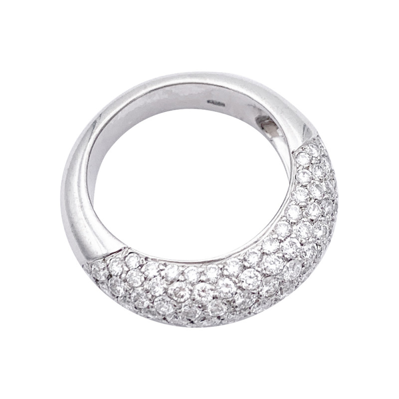 Bague pavage en or blanc, diamants.