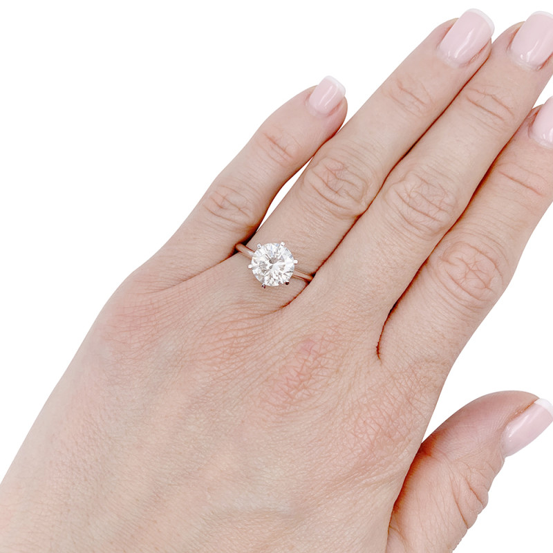 Solitaire or blanc et platine, 2,17 cts.