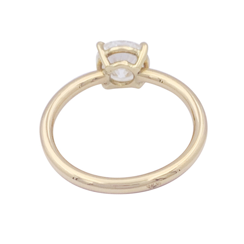 Yellow gold diamond solitary ring.