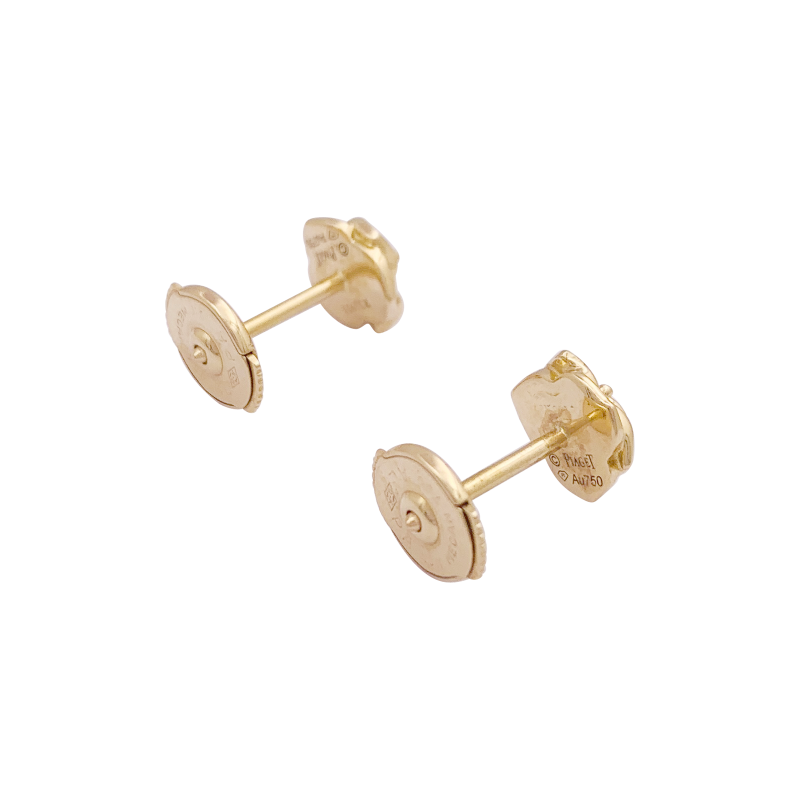 Boucles d'oreilles, "Rose Piaget", or jaune, diamants.