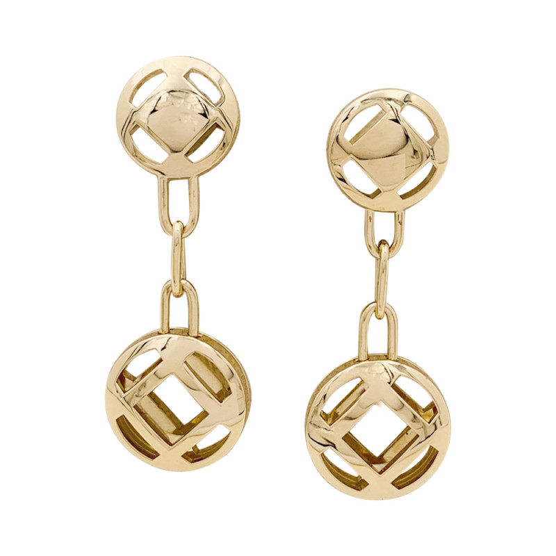 Boucles d'oreilles Cartier, "Pasha", or jaune.