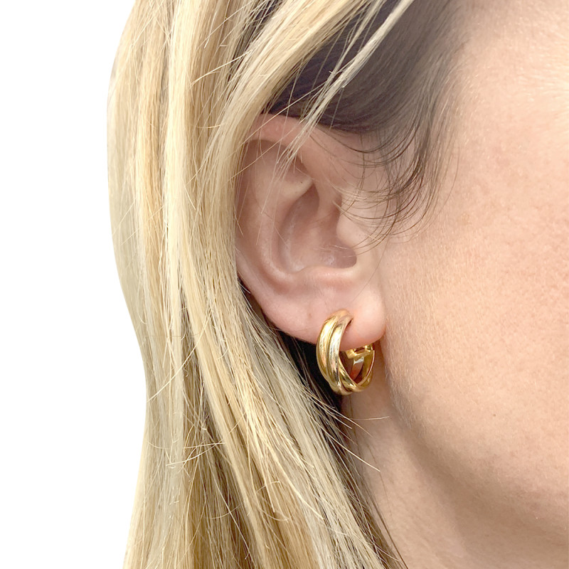 Boucles d'oreilles Cartier, "Trinity", trois ors.