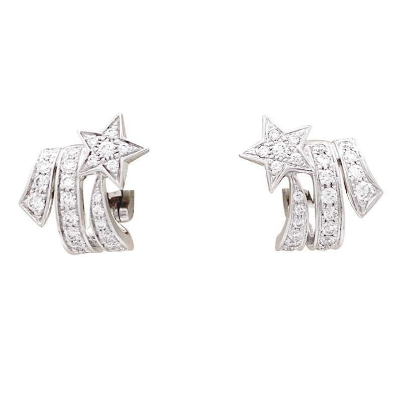 Chanel white gold and diamonds earrings, "Etoile Filante" collection.