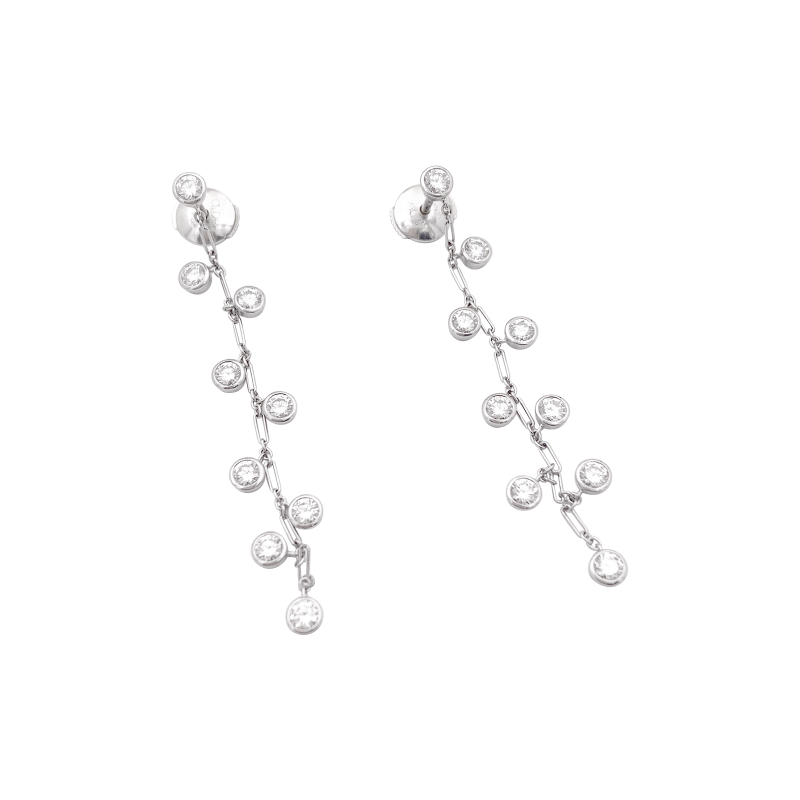 Boucles d'oreilles Dior "Baby diamants", or blanc et diamants.