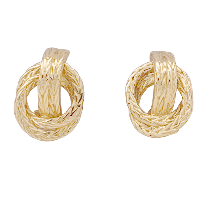 Boucles d'oreilles Hermès, "Noeuds marins", en or jaune.