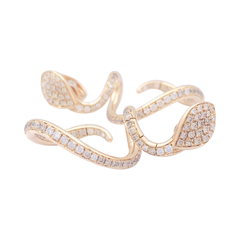 Pasquale Bruni "Snake" earrings, gold, diamonds.