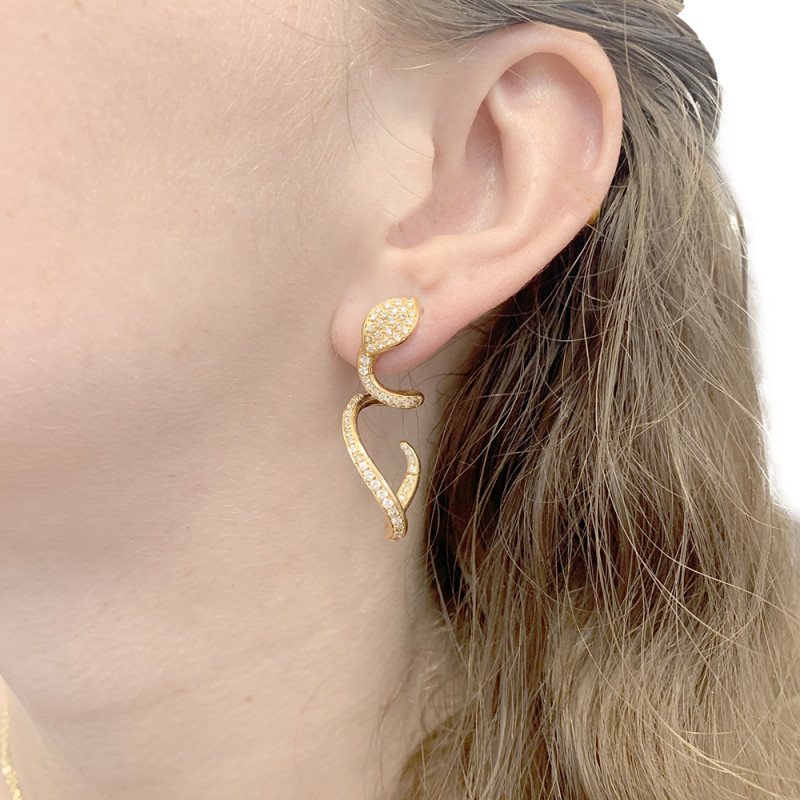 Pasquale Bruni "Snake" earrings, gold, diamonds.