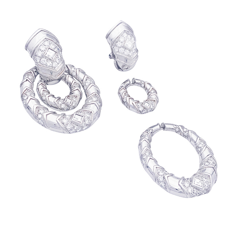 Boucles d’oreilles Repossi en or blanc, diamants.