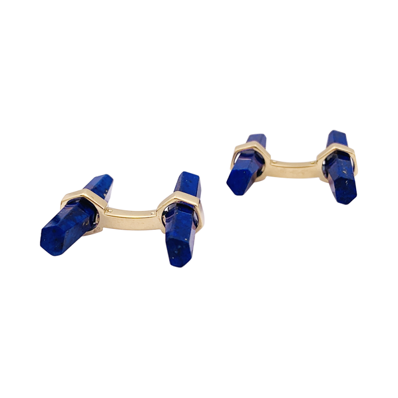 Boutons de manchette Cartier, or jaune, lapis lazuli.