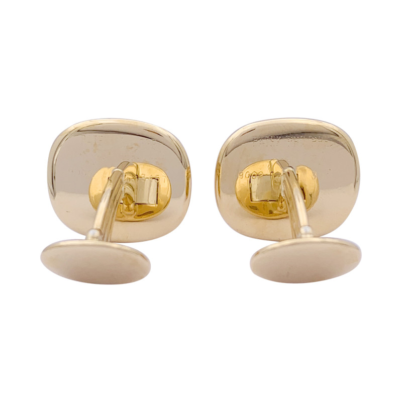 Patek Philippe pair of cufflinks yellow gold, lacquer "Ellipse".